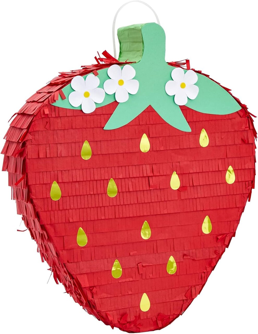 Sparkle and Bash Strawberry Pinata - Fruit-Themed Summer Birthday Party Decorations - Strawberry Themed Pinata
